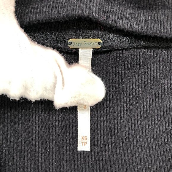 Free People Mock Neck Tunic Top XS Relaxed Jersey Knit Cut Out Asymmetric - Picture 8 of 11